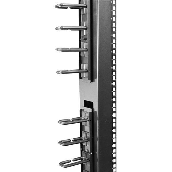StarTech.com Lodret kabelbeholder med D-kroge - 0U - 1,8m - Rack Cable Manager - D-Ring Cable Management Kit - 1,83m - Sort - 40U (Antal i pakken: 2 )