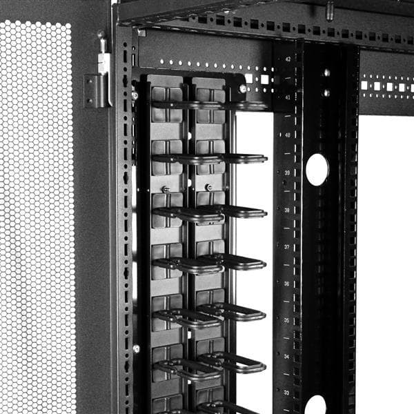 StarTech.com Lodret kabelbeholder med D-kroge - 0U - 1,8m - Rack Cable Manager - D-Ring Cable Management Kit - 1,83m - Sort - 40U (Antal i pakken: 2 )