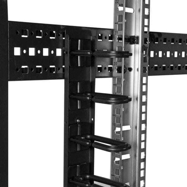 StarTech.com Lodret kabelbeholder med D-kroge - 0U - 1,8m - Rack Cable Manager - D-Ring Cable Management Kit - 1,83m - Sort - 40U (Antal i pakken: 2 )