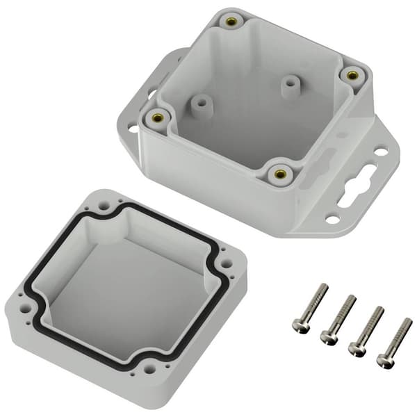 TRU COMPONENTS TC-10860396 Flänshölje 60 x 60 x 40.10 Polykarbonat Ljusgrå 1 st