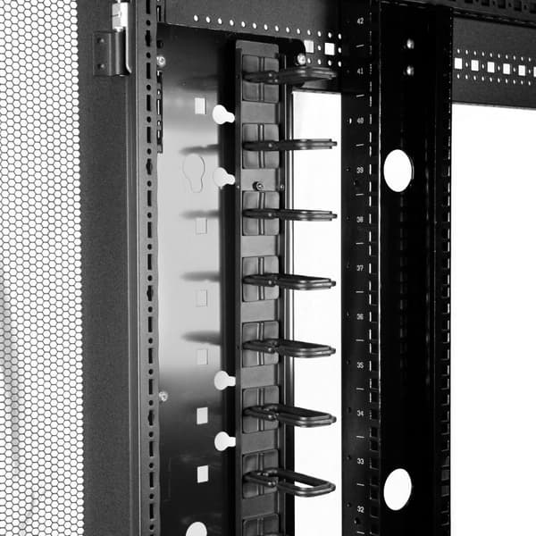 StarTech.com Lodret kabelbeholder med D-kroge - 0U - 91 cm - Rack Cable Manager - D-Ring Cable Management Kit - 91,4 cm - Sort - 20U