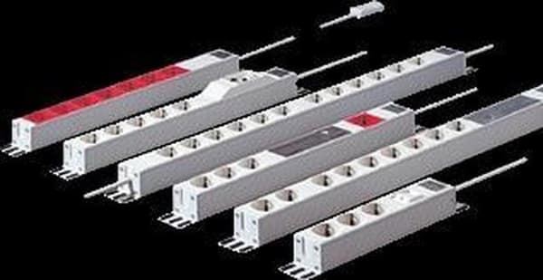Rittal DK 7240.210 19 tommer Patch skab stikkontakt 1 U Jordet stikdåse Krog, kan monteres i 4 positioner Grå
