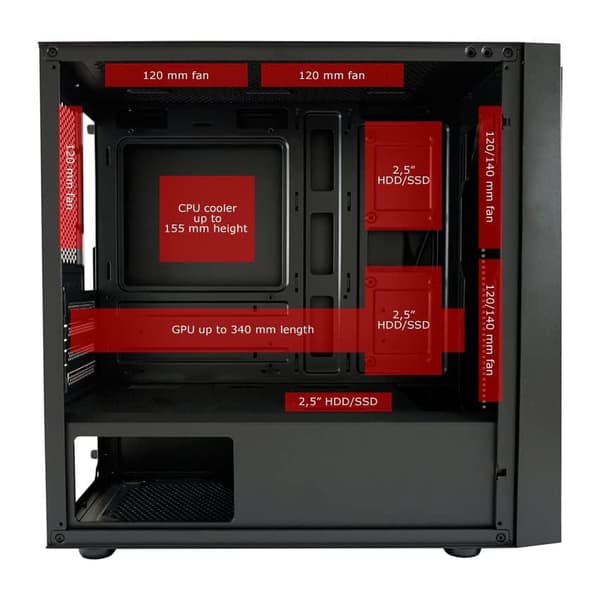 LC-virtakotelo 2016 Mt Micro-ATX (B/2xUSB2.0+3.0)