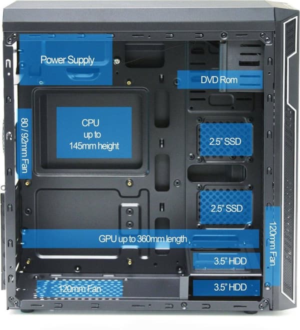 LC-Power 7038B Midi Tower Sort