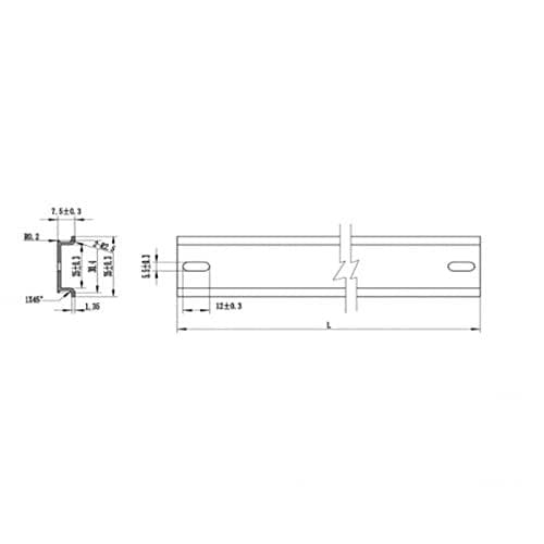 Delock DIN-kisko 35 x 7,5 mm (50 cm) alumiinia.