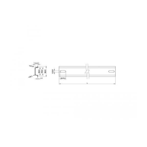 Delock Top Hat Rail 35 x 7,5 mm (19 tuumaa) terästä
