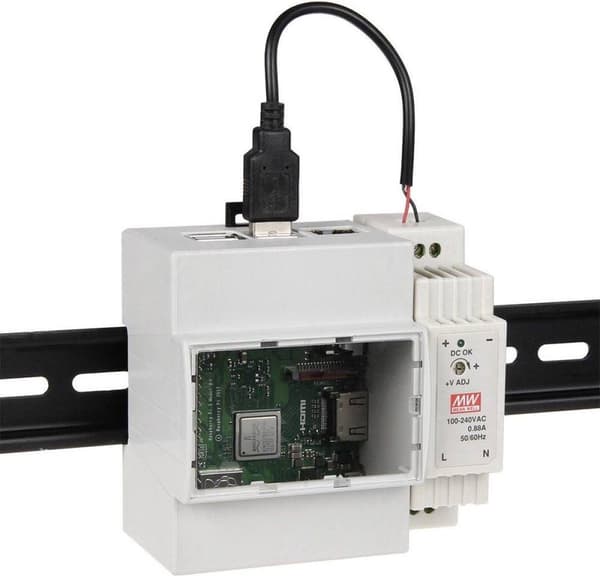 Joy-it rb-case+07 SBC hus Velegnet til serier: Raspberry Pi Til DIN-skinnemontering Grå