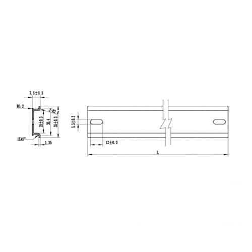 Delock Hat Rail 35 x 7,5 mm 100 cm alumiinia