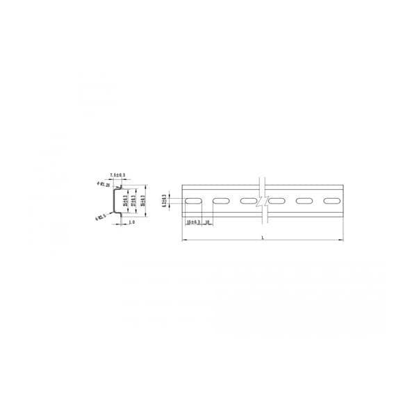Delock Hatteskinne 35 x 7,5 mm 25 cm Stål