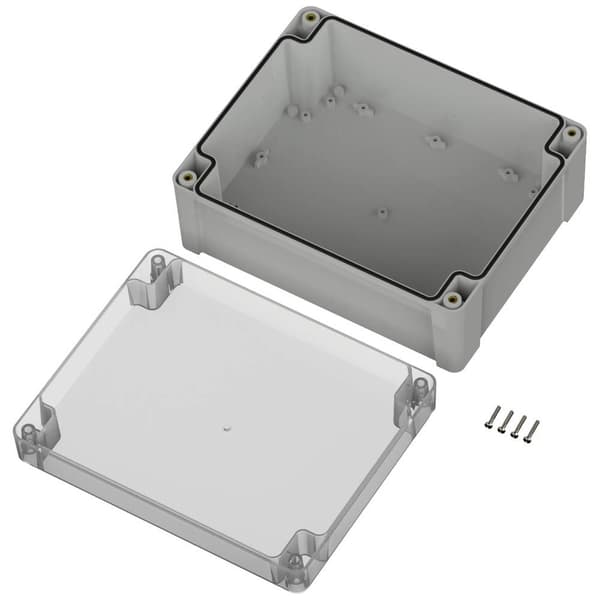 TRU COMPONENTS TC-10861048 Universalhölje 240 x 191.30 x 105.60 Polykarbonat Ljusgrå 1 st