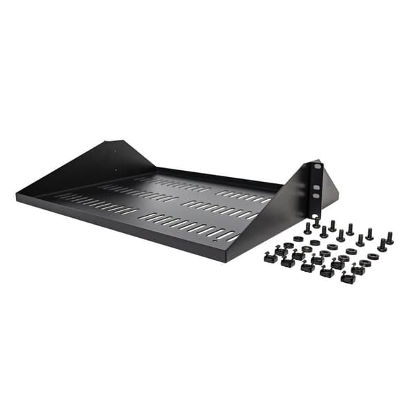 StarTech.com 2U Rack Hylla - Universal Ventilerad 19 tums Server Rack Hylla/Tray för AV/Data/Nätverksutrustning - Cantilever/Cantilever - Hållbar desi