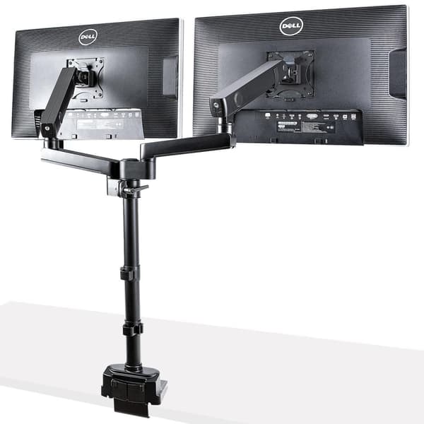 StarTech.com Dobbelt skærmarm til skrivebordsmontering, Full Motion skærmbeslag til 2x VESA-skærme op til 32" (8 kg), lodrette stabelbare arme, højdej