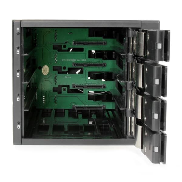 StarTech 4-bays aluminiumbricka utan hot swap mobilrackbakplan för 3,5 tum SAS II/SATA III - 6 Gbps hårddisk