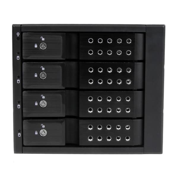StarTech 4-bays aluminiumbricka utan hot swap mobilrackbakplan för 3,5 tum SAS II/SATA III - 6 Gbps hårddisk