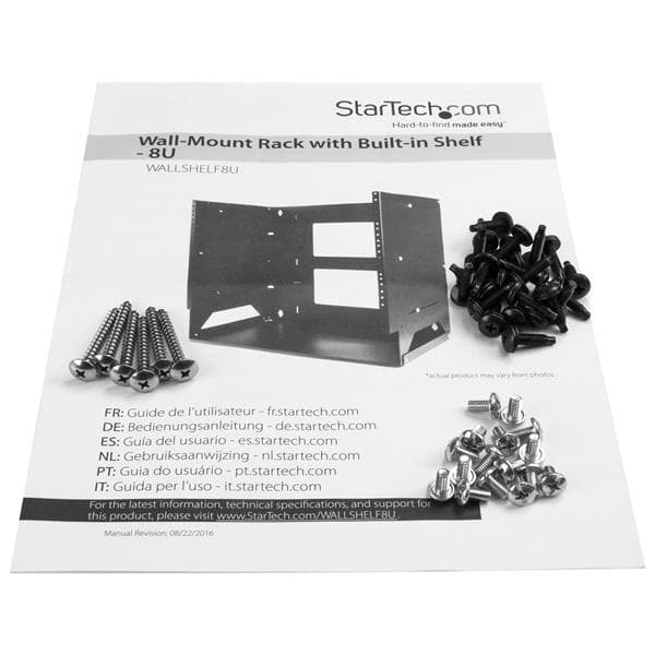 StarTech Vægmonterbart serverrack - indbygget hylde - vægskab - massivt stål - 8U