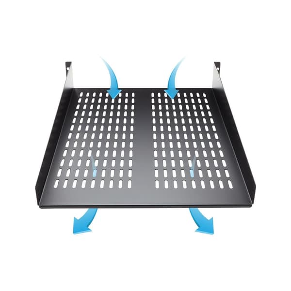StarTech 2U 22 tommer ventilerende hylde - Rackmonterbar - Fast hylde Serverrack Serverskab - 22 kg