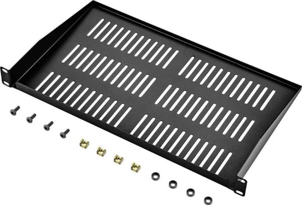 Renkforce RF-3434504 19 tum Server rack skåp botten 1 U Lämplig för skåp djup: från 300 mm Svart