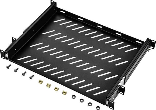 Renkforce RF-3432148 19 tommer serverrack skabsbund 1 U tilbagetrækkelig Velegnet til skabsdybde: fra 400 mm Sort