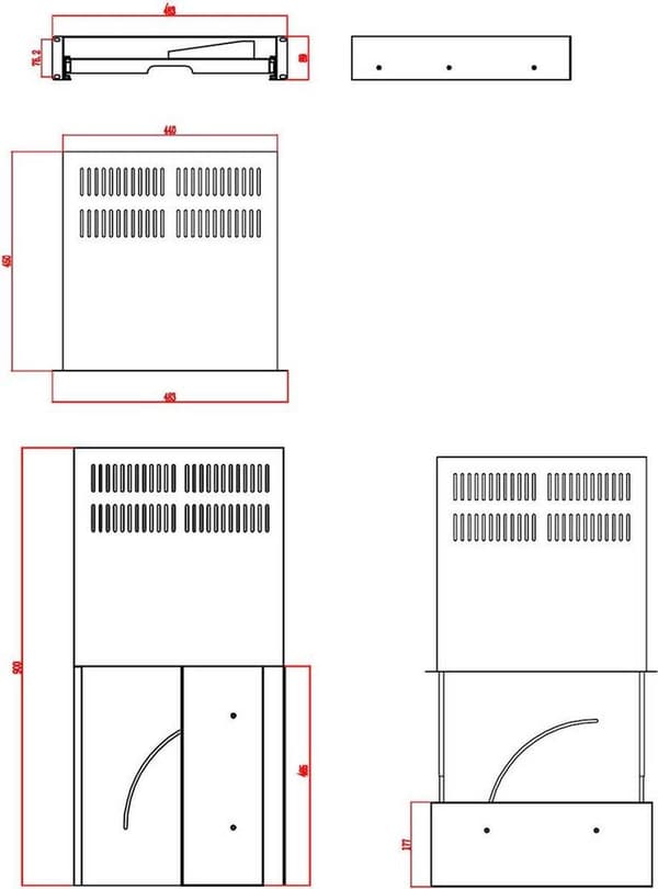 Renkforce RF-3429156 19 tum Server rack skåp låda 2 U Infällbar Lämplig för skåp djup: från 500 mm Svart