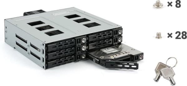 Fantec MR-SA1262-12G 13,3 cm (5,25") Kantopaneeli Musta
