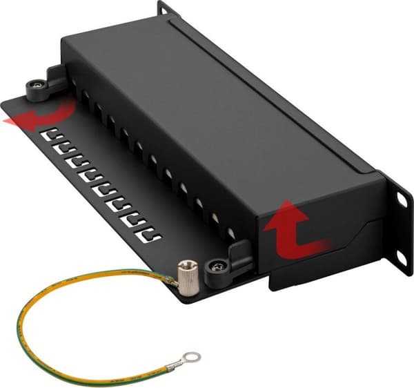 10 tommer CAT6a STP patchpanel - 12 porte