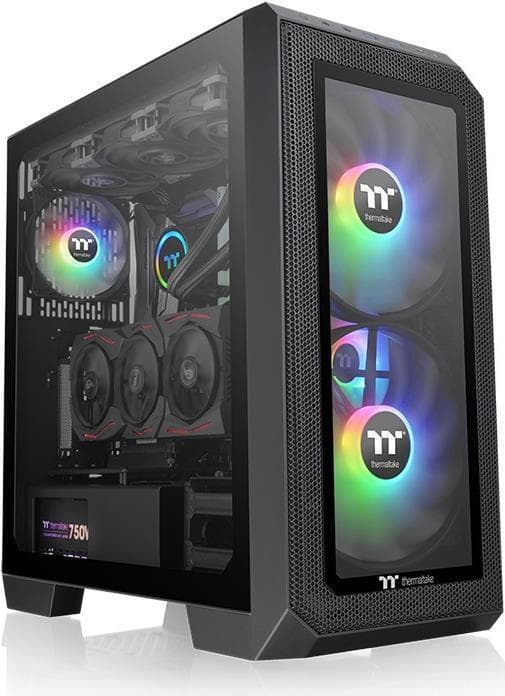 Thermaltake View 300 MX - Midtower - Udvidet ATX - Sidepanel med vindue (hærdet glas) - ingen strømforsyning (PS/2) - sort - USB/Audio (CA-1P6-00M1WN- Sort
