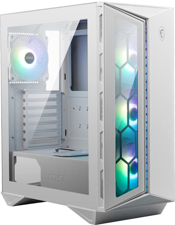 MSI MPG GUNGNIR 110R - MDT - ATX - sivupaneeli ikkunalla (karkaistu lasi) - ei virtalähdettä (ATX) - valkoinen - USB/Audio (306-7G10W21-W57)