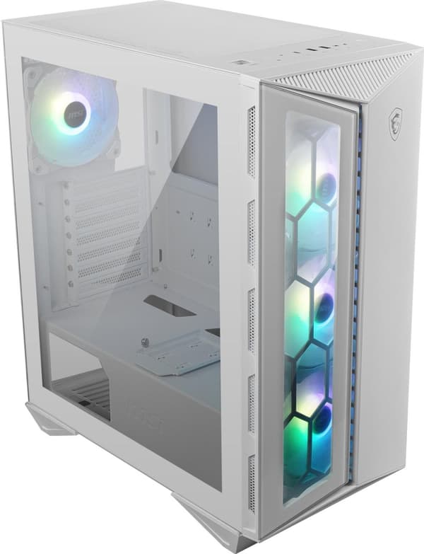 MSI MPG GUNGNIR 110R - MDT - ATX - sidepanel med vindue (hærdet glas) - ingen strømforsyning (ATX) - hvid - USB/Audio (306-7G10W21-W57) Hvid