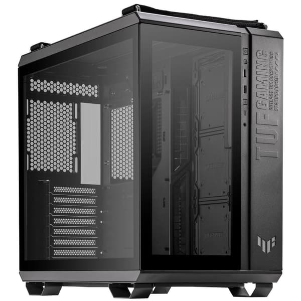 ASUS TUF Gaming GT502 - Mellemtårn - ATX - sidepanel med vindue (hærdet glas) - ingen strømforsyning - USB/lyd (90DC0090-B09000)