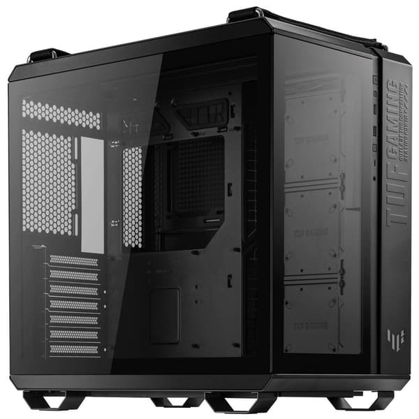 ASUS TUF Gaming GT502 - Mellemtårn - ATX - sidepanel med vindue (hærdet glas) - ingen strømforsyning - USB/lyd (90DC0090-B09000)