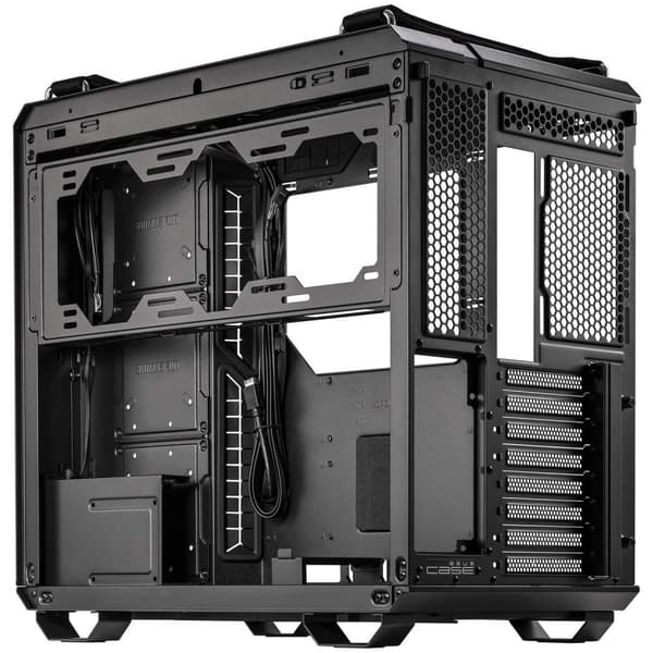 ASUS TUF Gaming GT502 - Mellemtårn - ATX - sidepanel med vindue (hærdet glas) - ingen strømforsyning - USB/lyd (90DC0090-B09000)