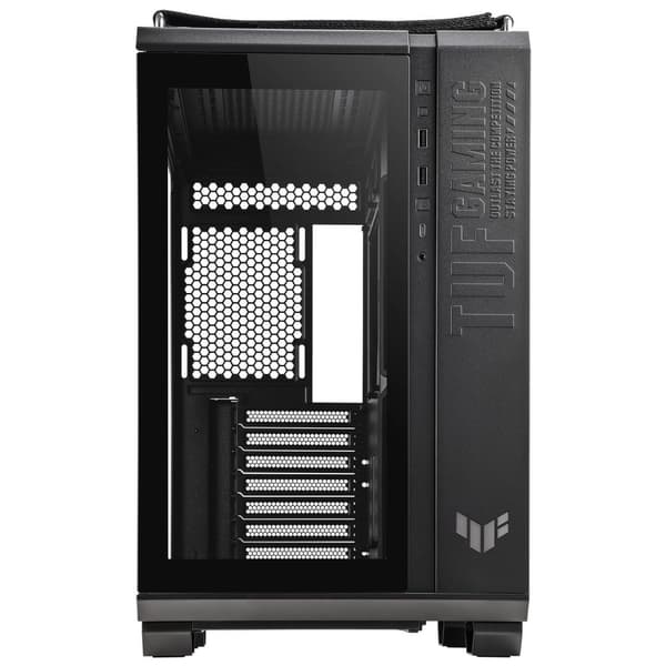 ASUS TUF Gaming GT502 - Mellantorn - ATX - sidopanel med fönster (härdat glas) - ingen strömförsörjning - USB/Audio (90DC0090-B09000) Svart