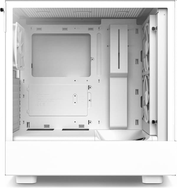 NZXT H5 FLOW Hvid - Midtower model - Mini-ITX, Micro-ATX, ATX - ingen strømforsyning - SGCC stål, hærdet glas - Hvid