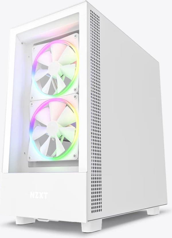 NZXT H5 ELITE Vit - Mellantornsmodell - Mini-ITX, Micro-ATX, ATX - ingen strömförsörjning - SGCC stål, härdat glas - Vit