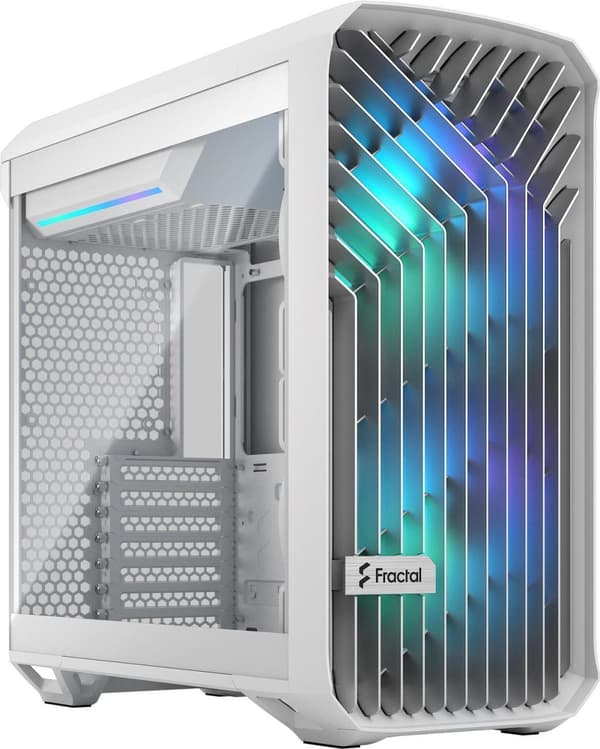Fractal Design Torrent Compact - Tower - E-ATX - side panel with window (tempered glass) - no power supply (ATX) - white RGB clear tint - USB/Audio (F Vit