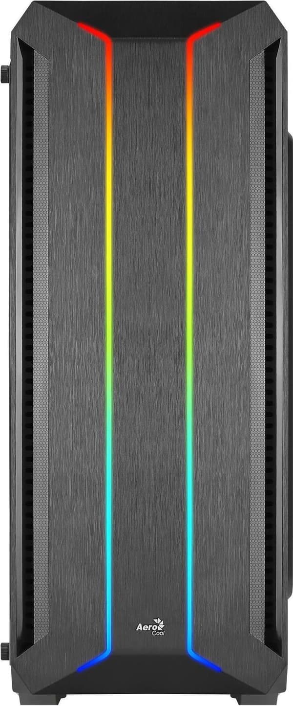 Aerocool Skyline ARGB. Type: PC, Farve på produkt: Sort, Understøttede bundkortformfaktorer: ATX, micro ATX, Mini-ITX. Understøttede strømforsyningsfo Sort