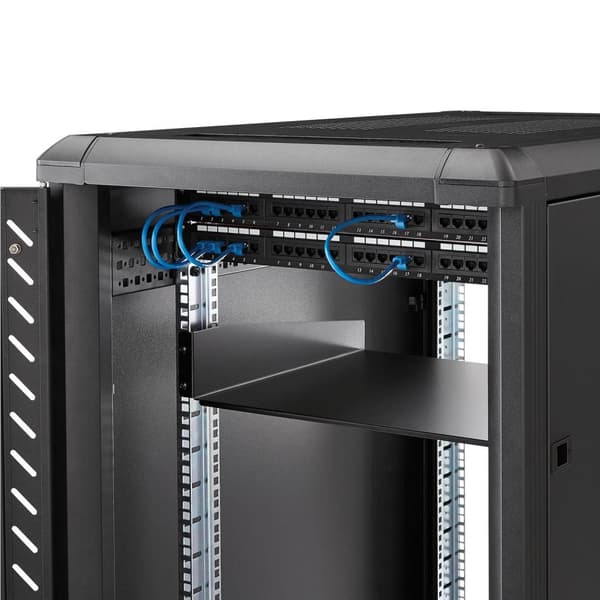 StarTech.com 48,30 cm (19") 2U hylde til serverskab, bæreevne op til 20 kg, fremstillet af stålplade - stativ - hylde - til P/N: RK4320AV, 4POSTRACK25