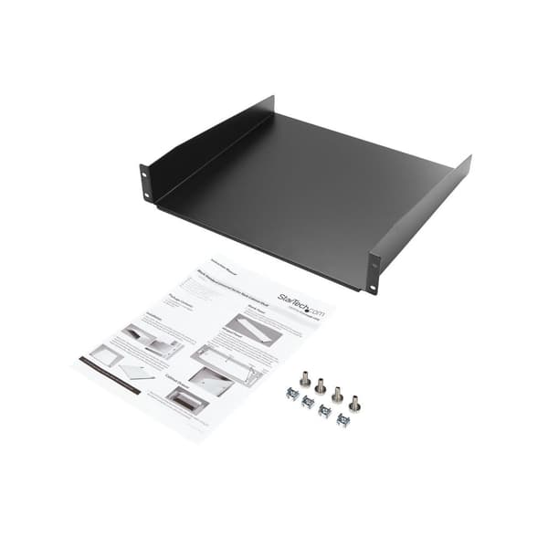 StarTech.com 48,30 cm (19") 2U hylde til serverskab, bæreevne op til 20 kg, fremstillet af stålplade - stativ - hylde - til P/N: RK4320AV, 4POSTRACK25