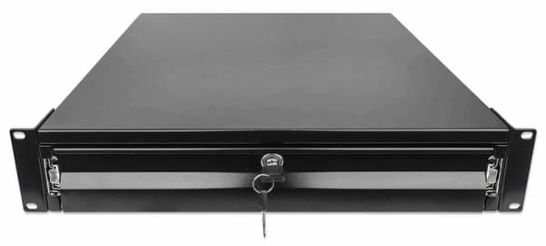 Intellinet - Rack Opbevaringsskuffe - Sort, RAL 9005 - 2U - 48,3 cm (19") (715829)