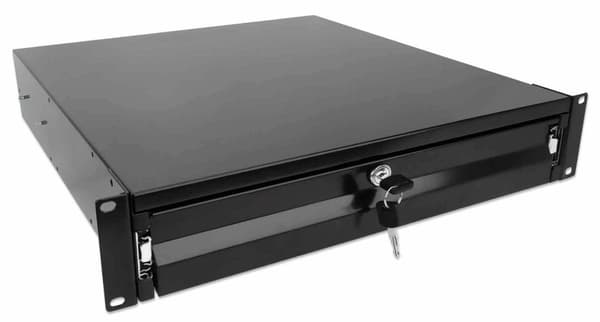 Intellinet - Rack Opbevaringsskuffe - Sort, RAL 9005 - 2U - 48,3 cm (19") (715829)