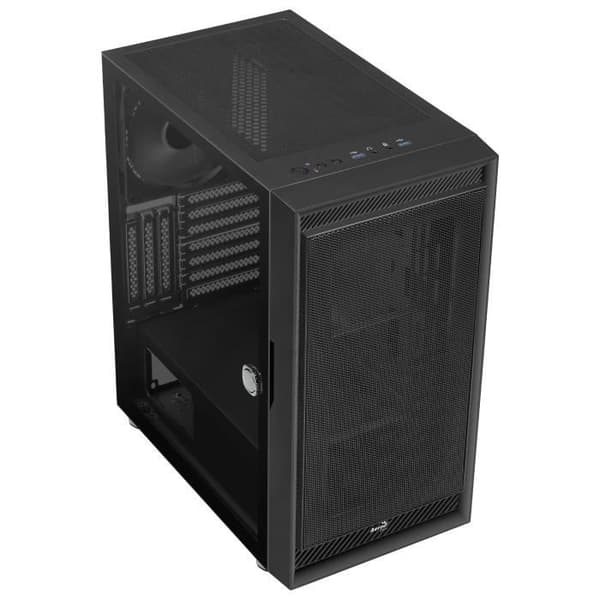 Aerocool GRAPHITEV1- Svart ATX PC-fodral - härdat glas + nätpanel