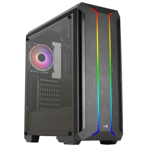 Mellantorn ATX - Aerocool - SKYLINEV2BK - Framsidan ARGB - ARGB-fläkt 12cm - Svart
