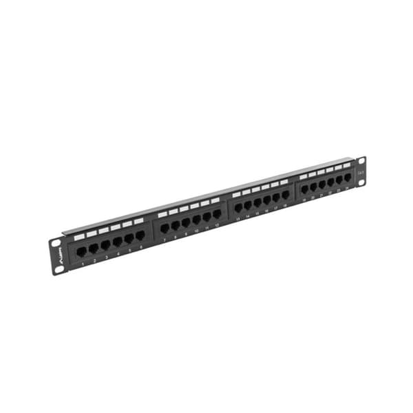 24-port UTP kategori 6 Patch Panel Lanberg PPU6-1024-B Sort