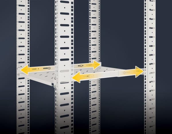 INTELLINET 48,30 cm (19") variable hyldeskinner 750 mm dyb grå (714136)