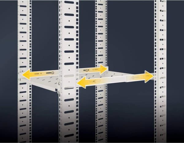 INTELLINET 48,30 cm (19") variable hyldeskinner 350 mm dyb grå (713726)