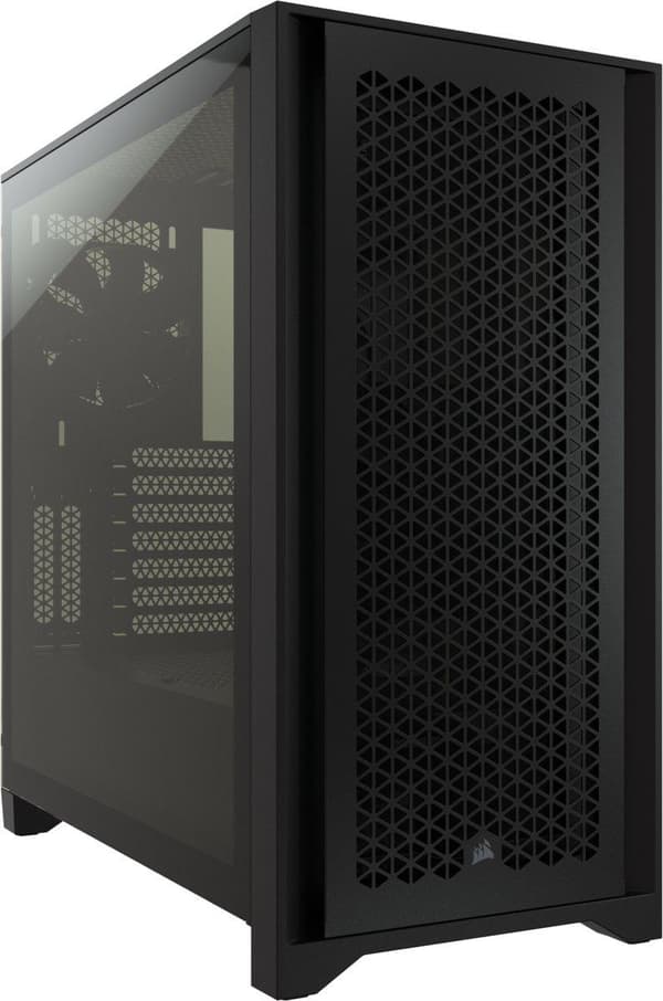 CORSAIR iCUE 4000D RGB Airflow - Mellemtårn - E-ATX - sidepanel med vinduer (hærdet glas) - ingen strømforsyning (ATX) - sort - USB/Audio (CC-9011240-
