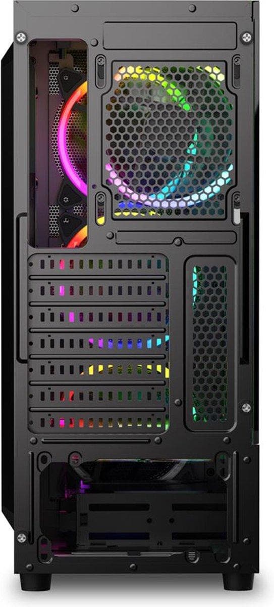 Sharkoon RGB Wave - Tower - ATX - sidopanel med fönster (härdat glas) - ingen strömförsörjning - USB/ljud
