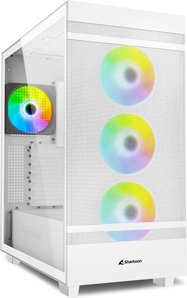 ATX Semi-toren doos Sharkoon Rebel C50 RGB ATX Wit Vit