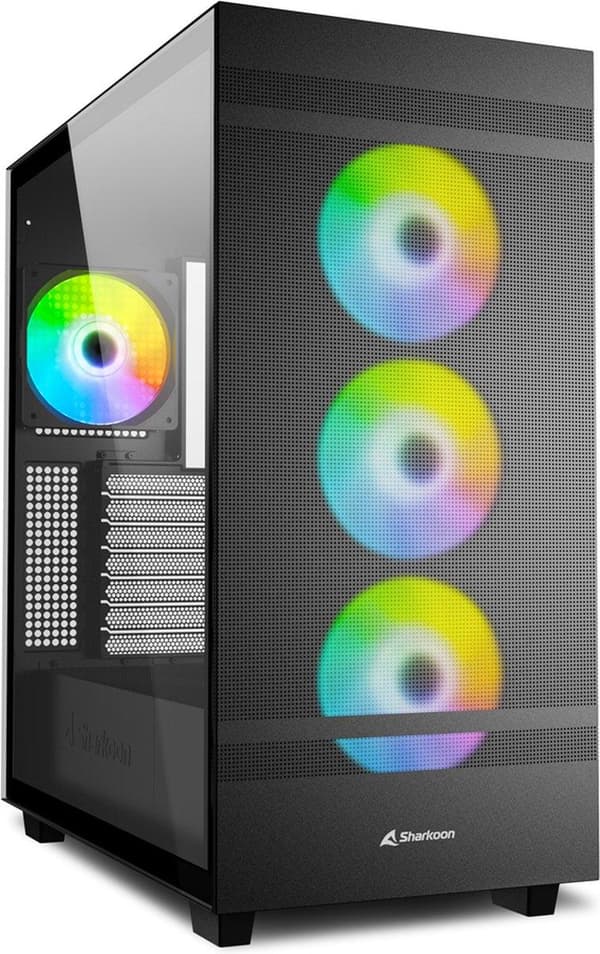 ATX Semi-toren doos Sharkoon Rebel C50 RGB ATX Svart Svart