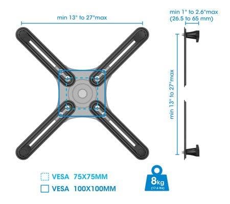Manhattan 461870 bordmontering til fladskærm 68,6 cm (27") sort væg (461870)